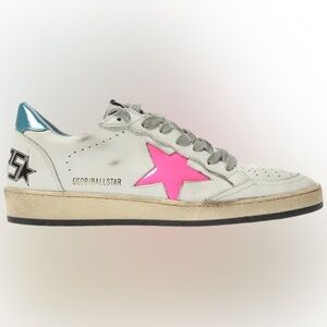 Women’s Golden Goose Deluxe Brand Ballstar Fuschia White Sneakers Size 39